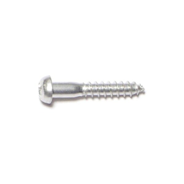 Wood Screw, #8, 1 in, Aluminum Round Head Phillips Drive, 48 PK